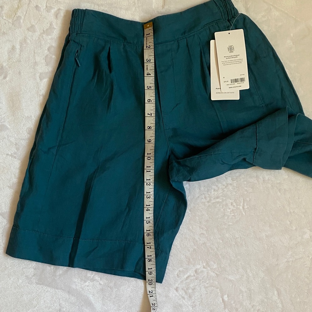 Athleta Teal Women's Flat Front Shorts - Picture 7 of 10